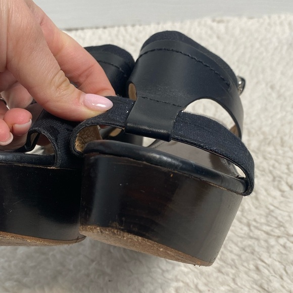 Coach Campbell Wedge Platform Logo Sandal Sz 6 Casual Simmer Classic Comfort - Picture 4 of 15